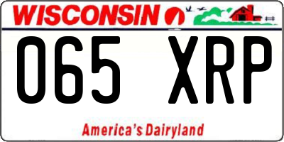 WI license plate 065XRP