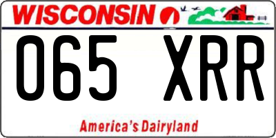 WI license plate 065XRR