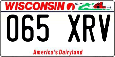 WI license plate 065XRV