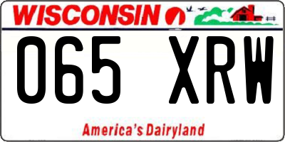 WI license plate 065XRW