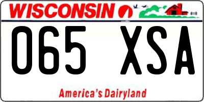 WI license plate 065XSA