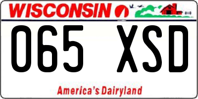 WI license plate 065XSD
