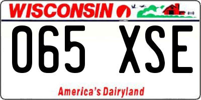 WI license plate 065XSE
