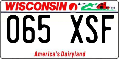 WI license plate 065XSF
