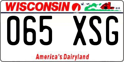 WI license plate 065XSG