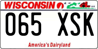 WI license plate 065XSK