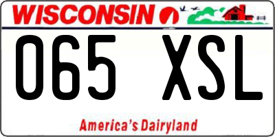 WI license plate 065XSL