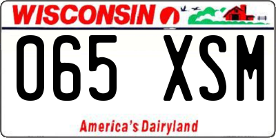 WI license plate 065XSM