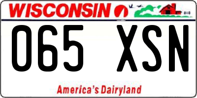 WI license plate 065XSN