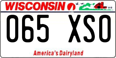 WI license plate 065XSO