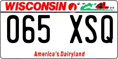 WI license plate 065XSQ