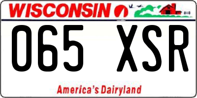 WI license plate 065XSR
