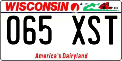 WI license plate 065XST