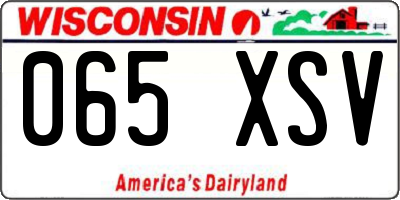 WI license plate 065XSV