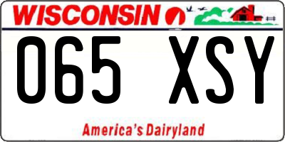 WI license plate 065XSY