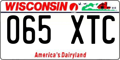 WI license plate 065XTC