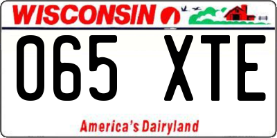 WI license plate 065XTE