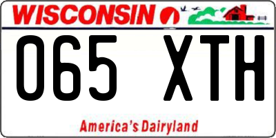 WI license plate 065XTH