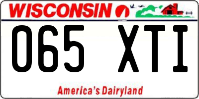 WI license plate 065XTI