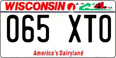 WI license plate 065XTO