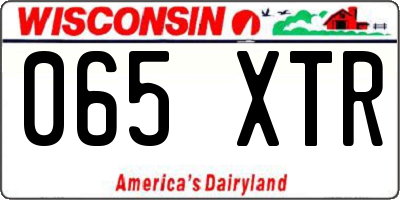 WI license plate 065XTR