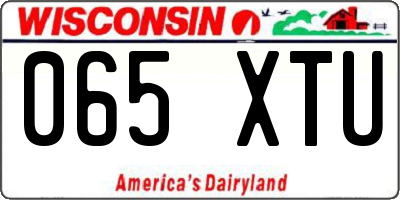 WI license plate 065XTU