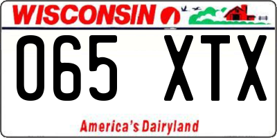 WI license plate 065XTX