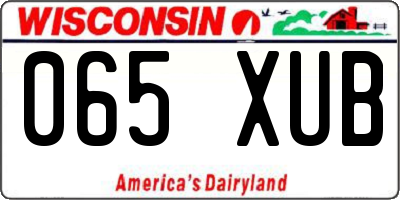 WI license plate 065XUB