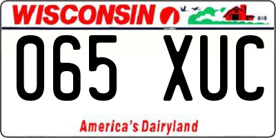 WI license plate 065XUC