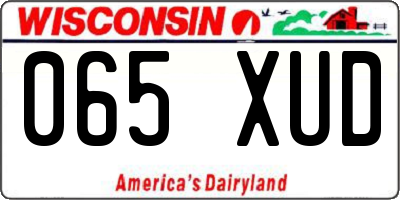 WI license plate 065XUD