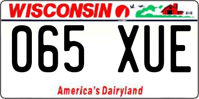 WI license plate 065XUE