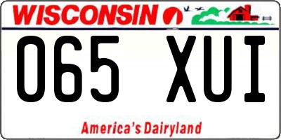 WI license plate 065XUI