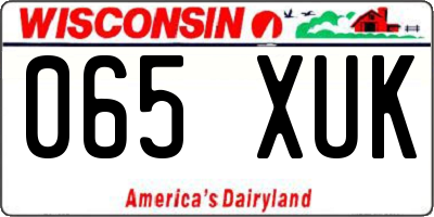 WI license plate 065XUK