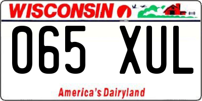 WI license plate 065XUL