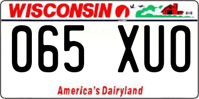 WI license plate 065XUO