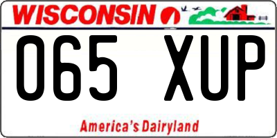 WI license plate 065XUP