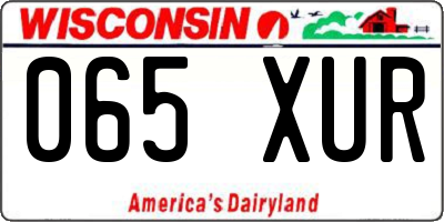 WI license plate 065XUR