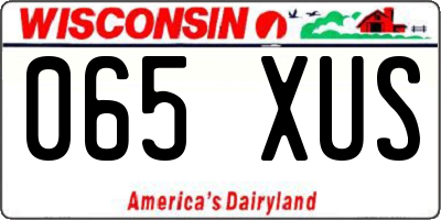 WI license plate 065XUS