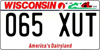 WI license plate 065XUT