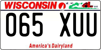 WI license plate 065XUU