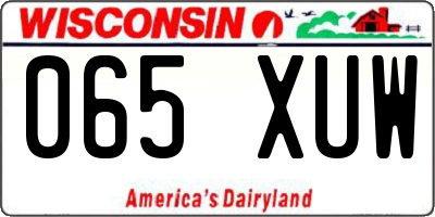WI license plate 065XUW