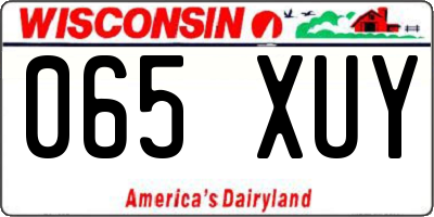 WI license plate 065XUY