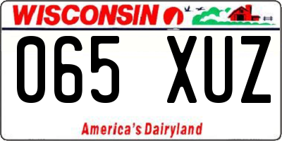 WI license plate 065XUZ
