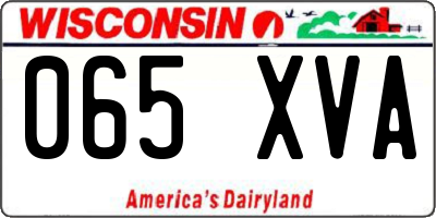 WI license plate 065XVA
