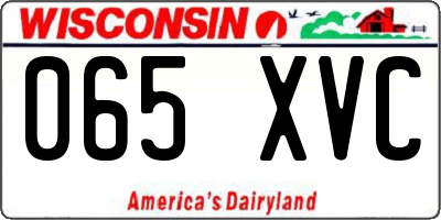 WI license plate 065XVC