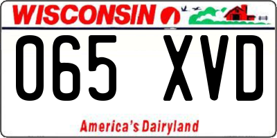 WI license plate 065XVD