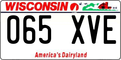 WI license plate 065XVE