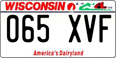 WI license plate 065XVF