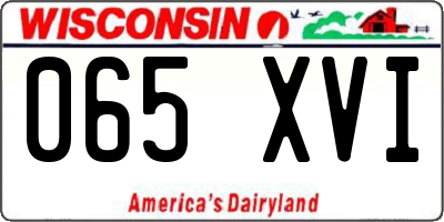 WI license plate 065XVI