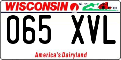 WI license plate 065XVL